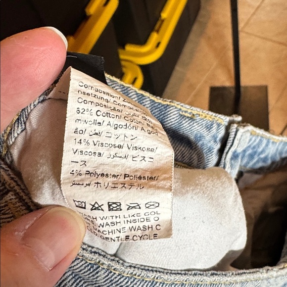 SHEIN EZwear Ripped Cutout Wide Leg Jeans Size 6 Light Wash Y2K Streetwear Denim - Picture 15 of 16